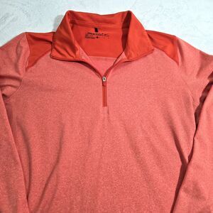 Nike Dri-Fit Women's Large Advantage 1/4 Zip Golf Shirt Orange Lng Sleeve Logo